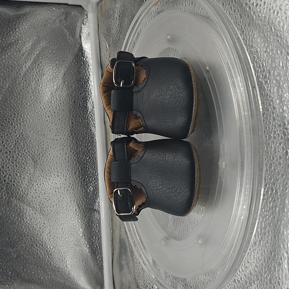 H Myggpp Black Leather With Tan Insoles Mary Janes In Sz 12 Toddler - Picture 2 of 6